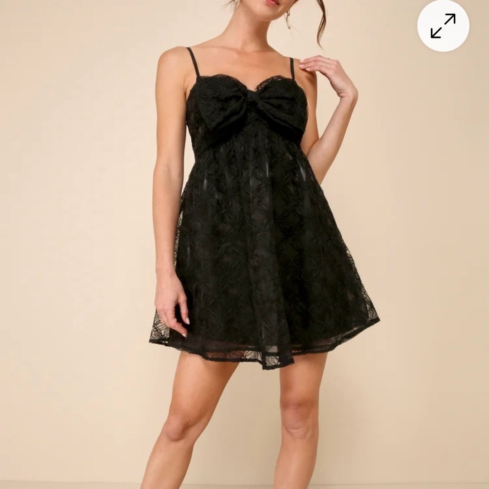 Lulu's Black Lace Mini Dress
